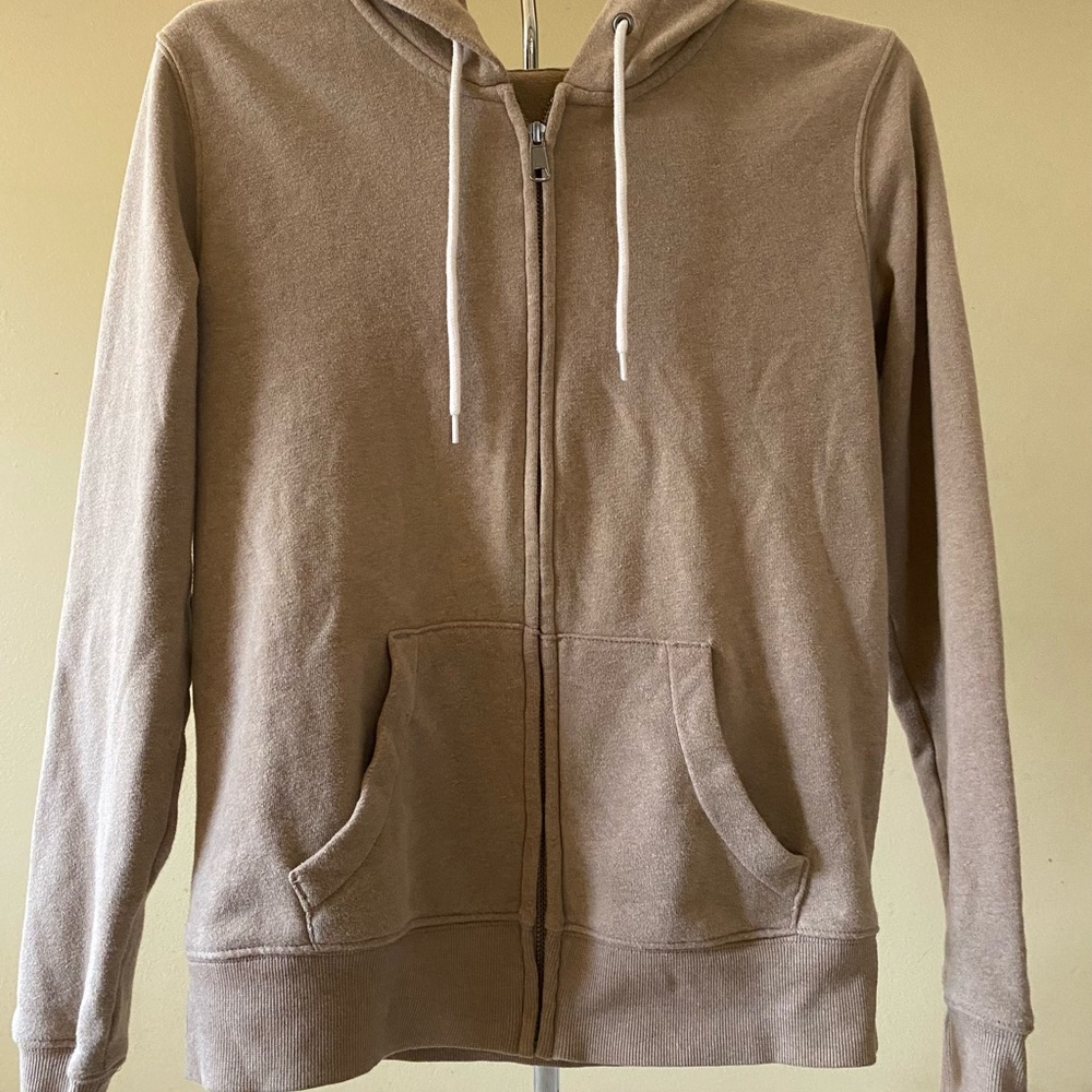 Cute Tan Zip-Up Hoodie